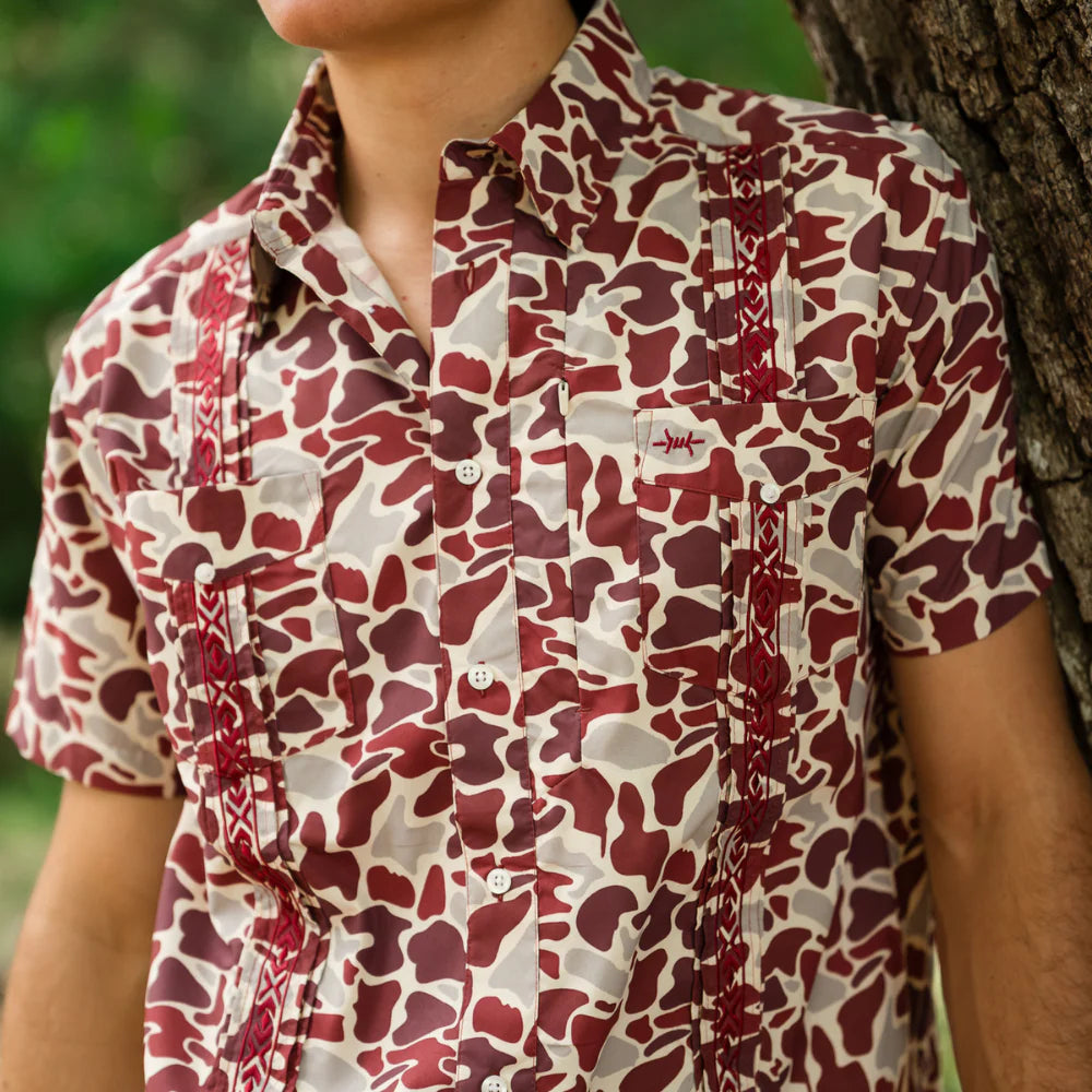 Guayabera Libre- Maroon Camo by Texas Standard