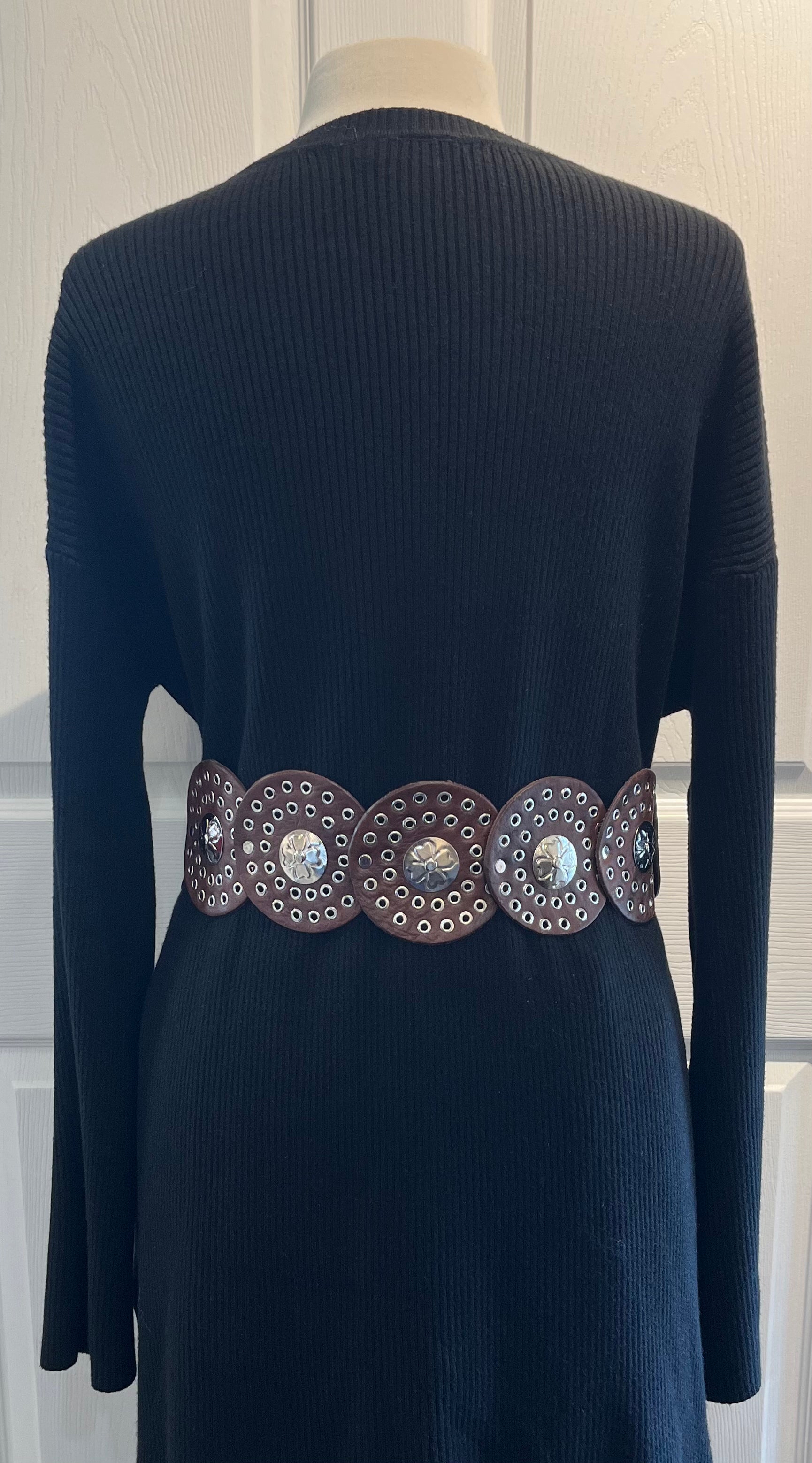 Chocolate Brown Moroccan Leather Medallion Belt