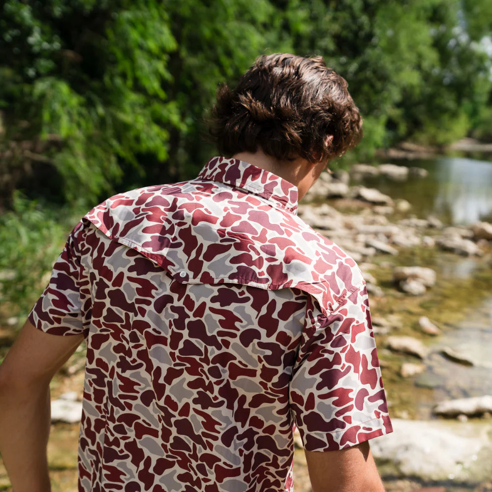 Guayabera Libre- Maroon Camo by Texas Standard