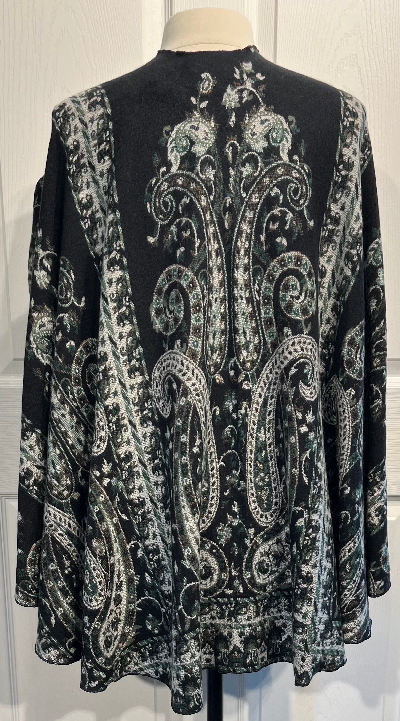 Black, Taupe & Green Reversible Cashmere Shawl