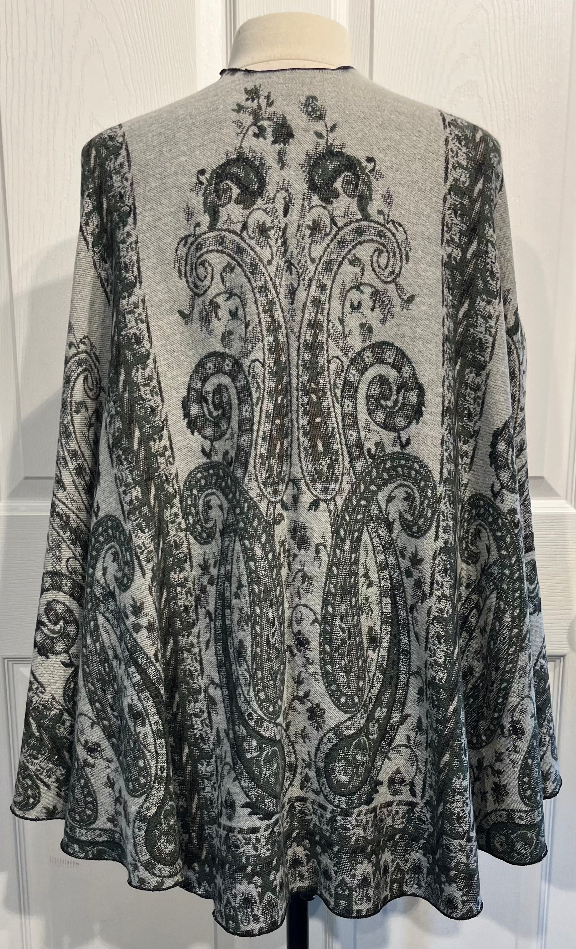 Black, Taupe & Green Reversible Cashmere Shawl