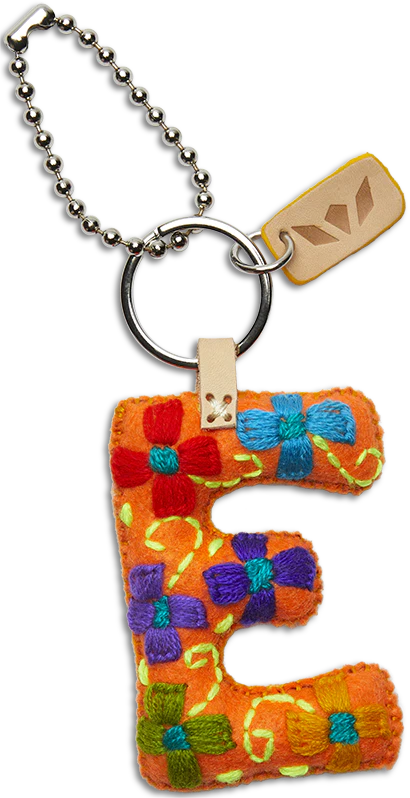 ORANGE FELT ALPHABET CHARMS