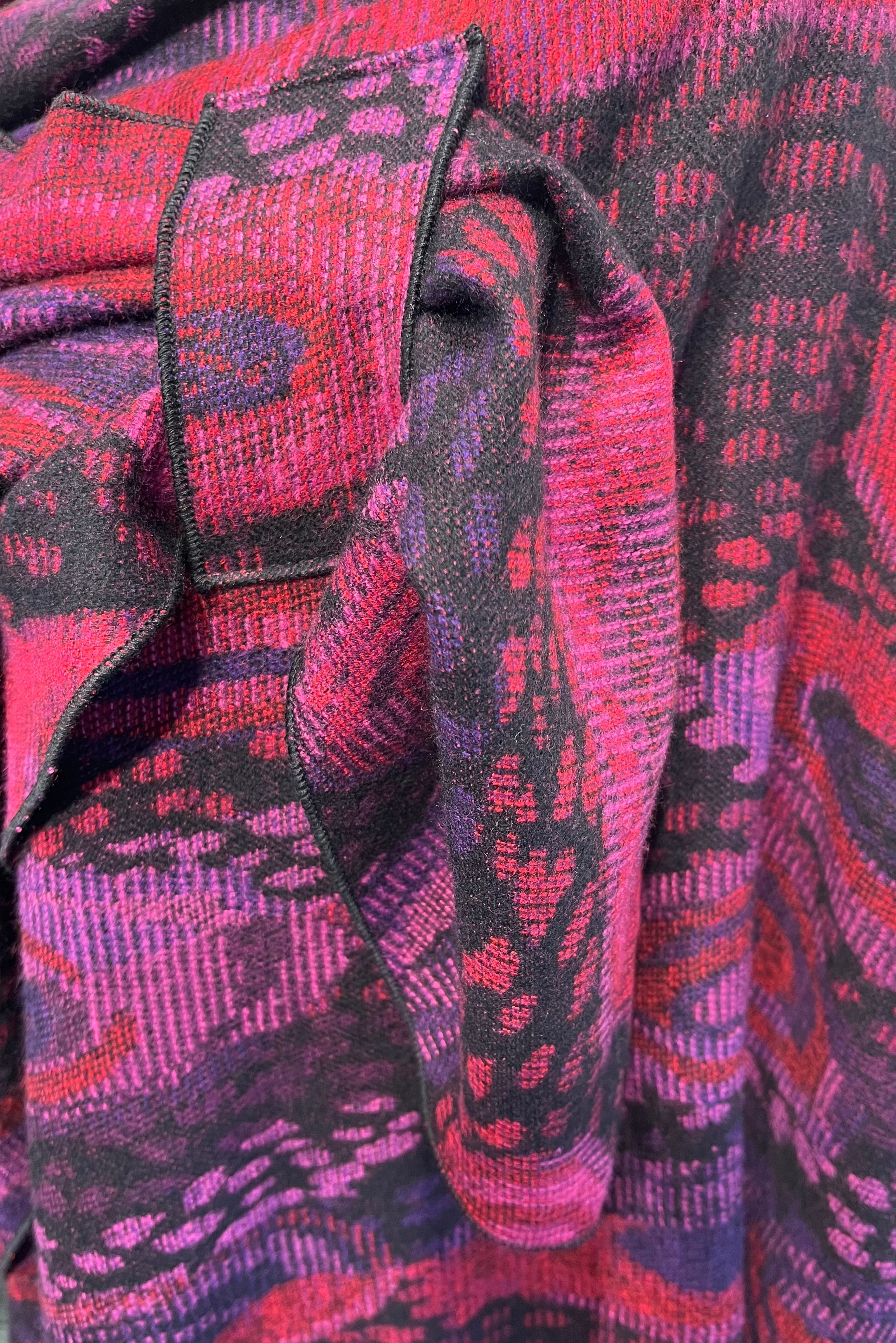 Magenta Mix Reversible Cashmere Shawl