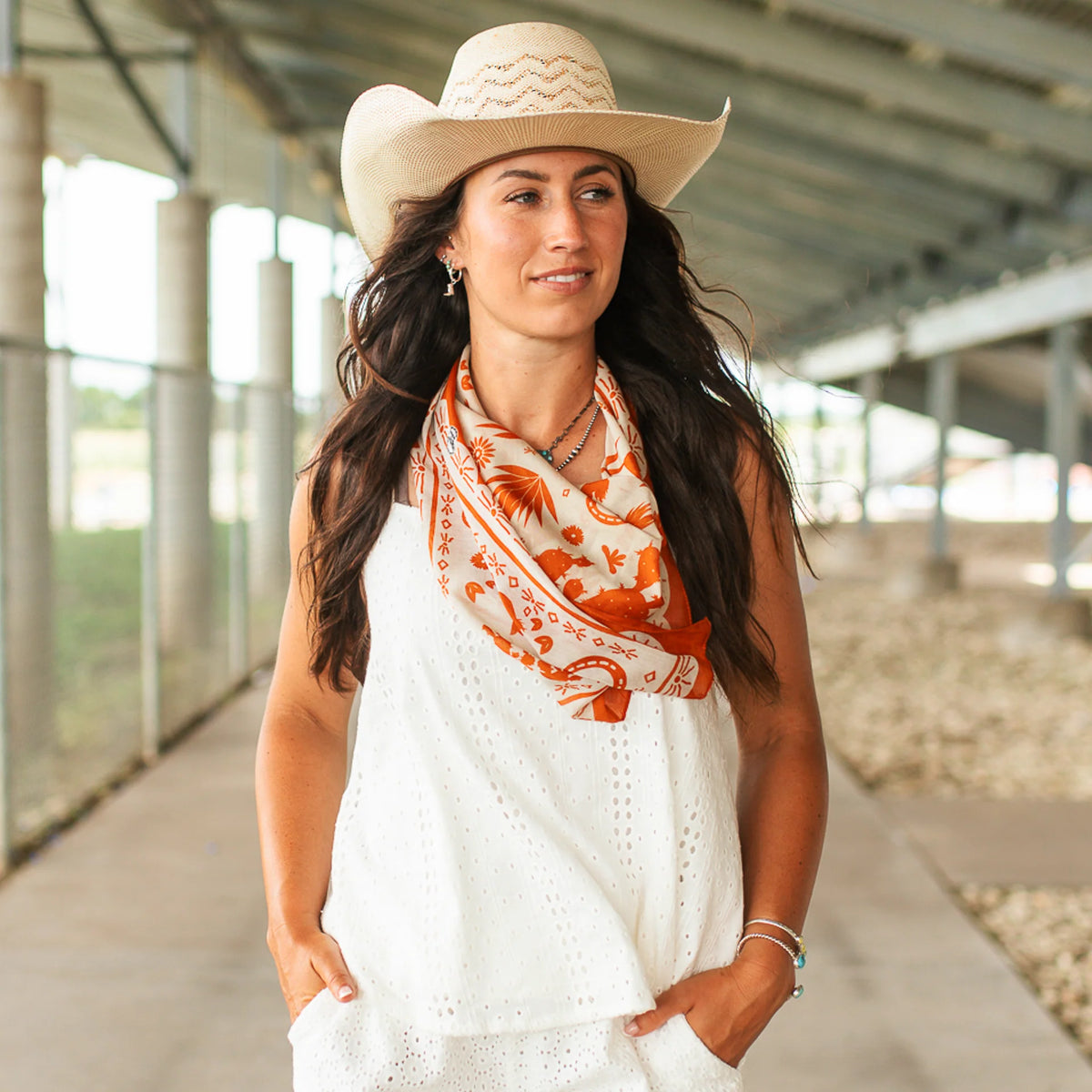 Game Day Down South Doily Bandana- Orange