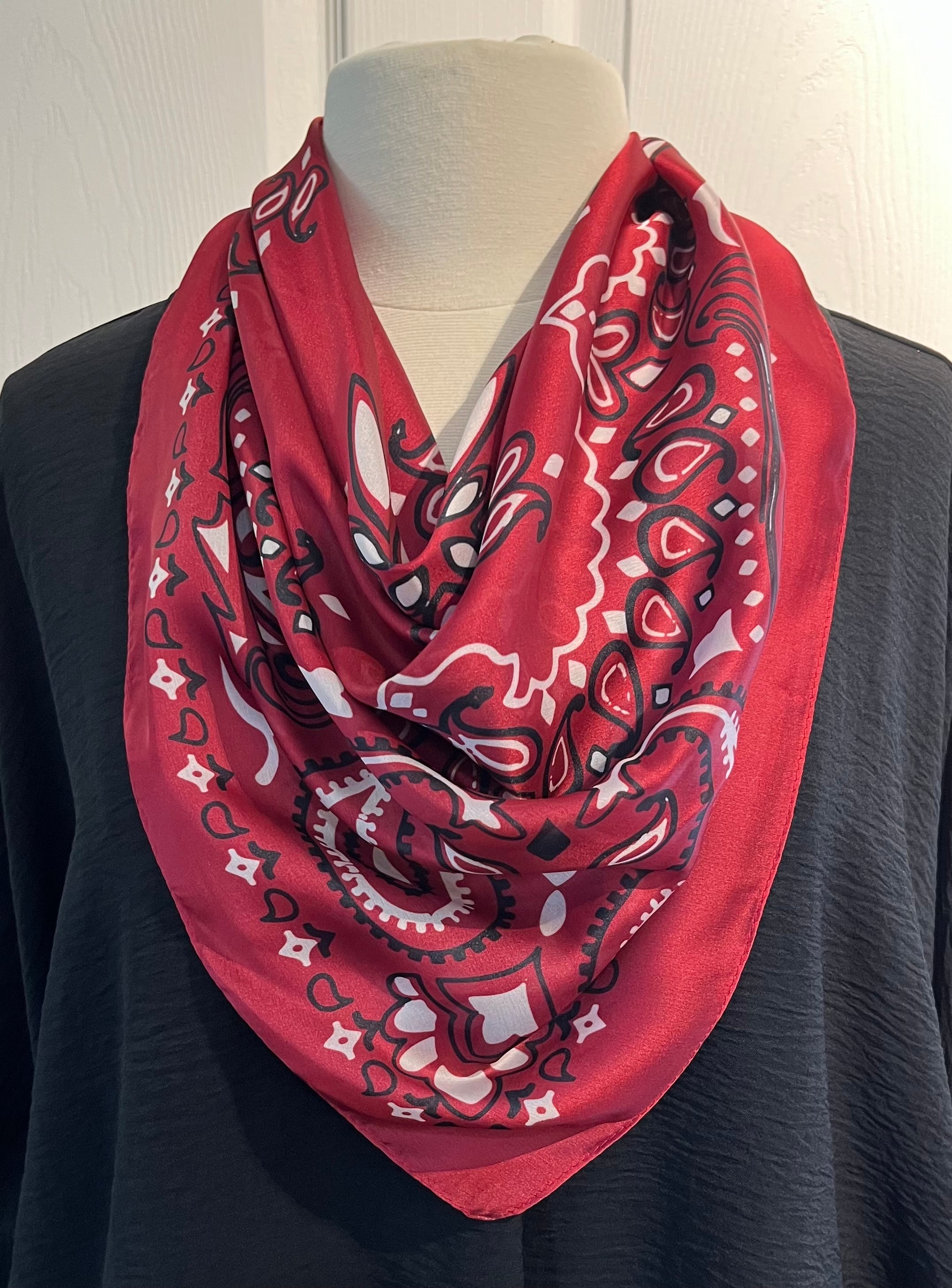 Red Bandana Silk Wild Rag