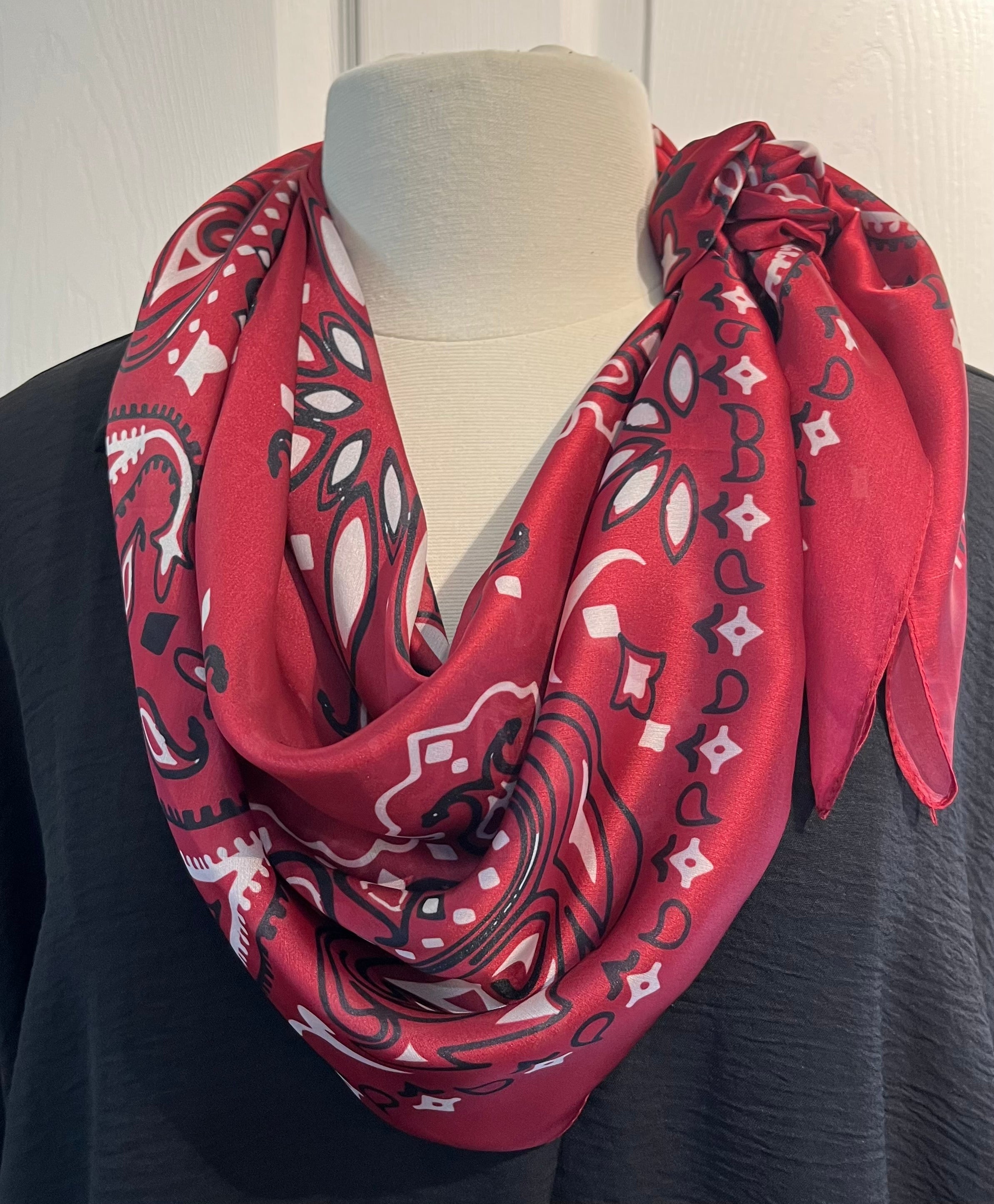 Red Bandana Silk Wild Rag