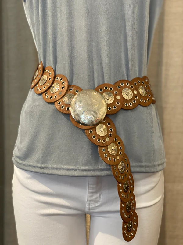 Tan Moroccan Leather w/ Small Medallion Belt