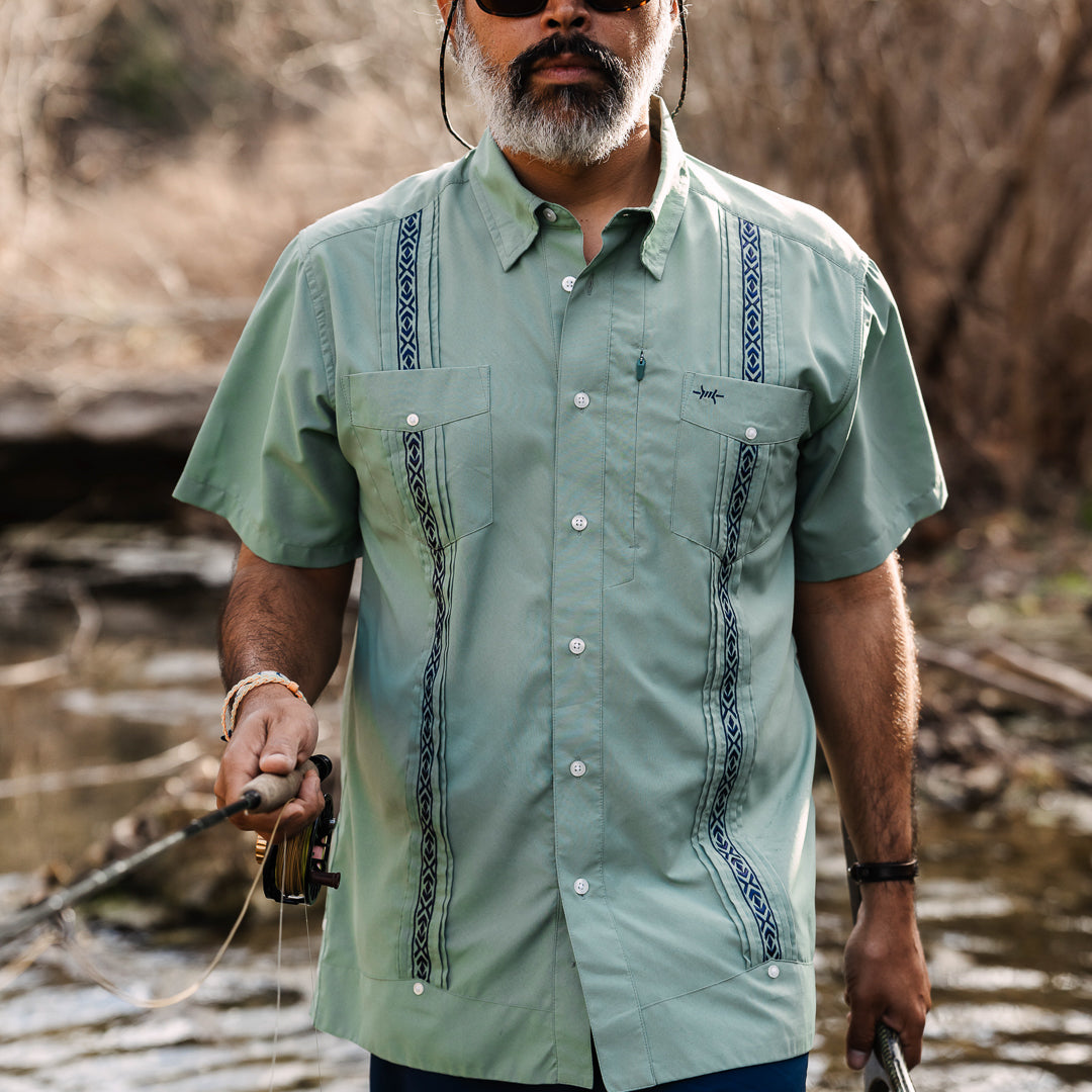 Guayabera Libre-Marea Green