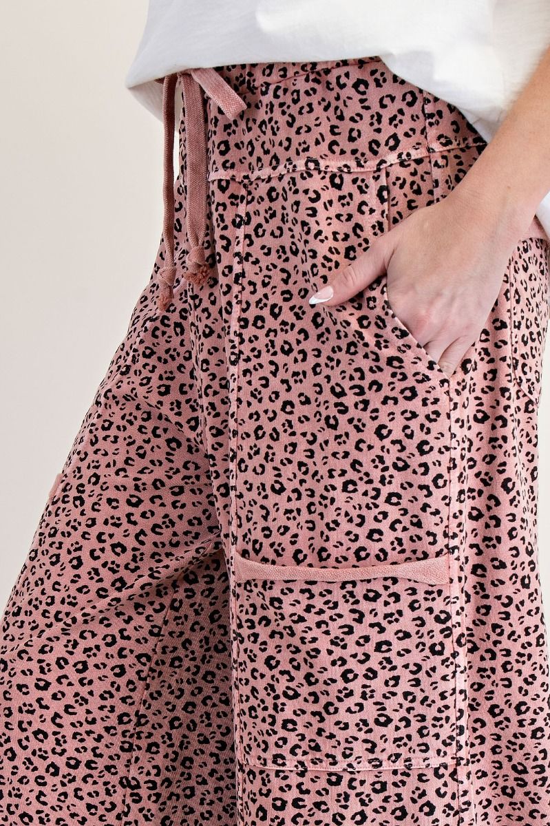 Antique Rose Leopard Print Lounge Pants