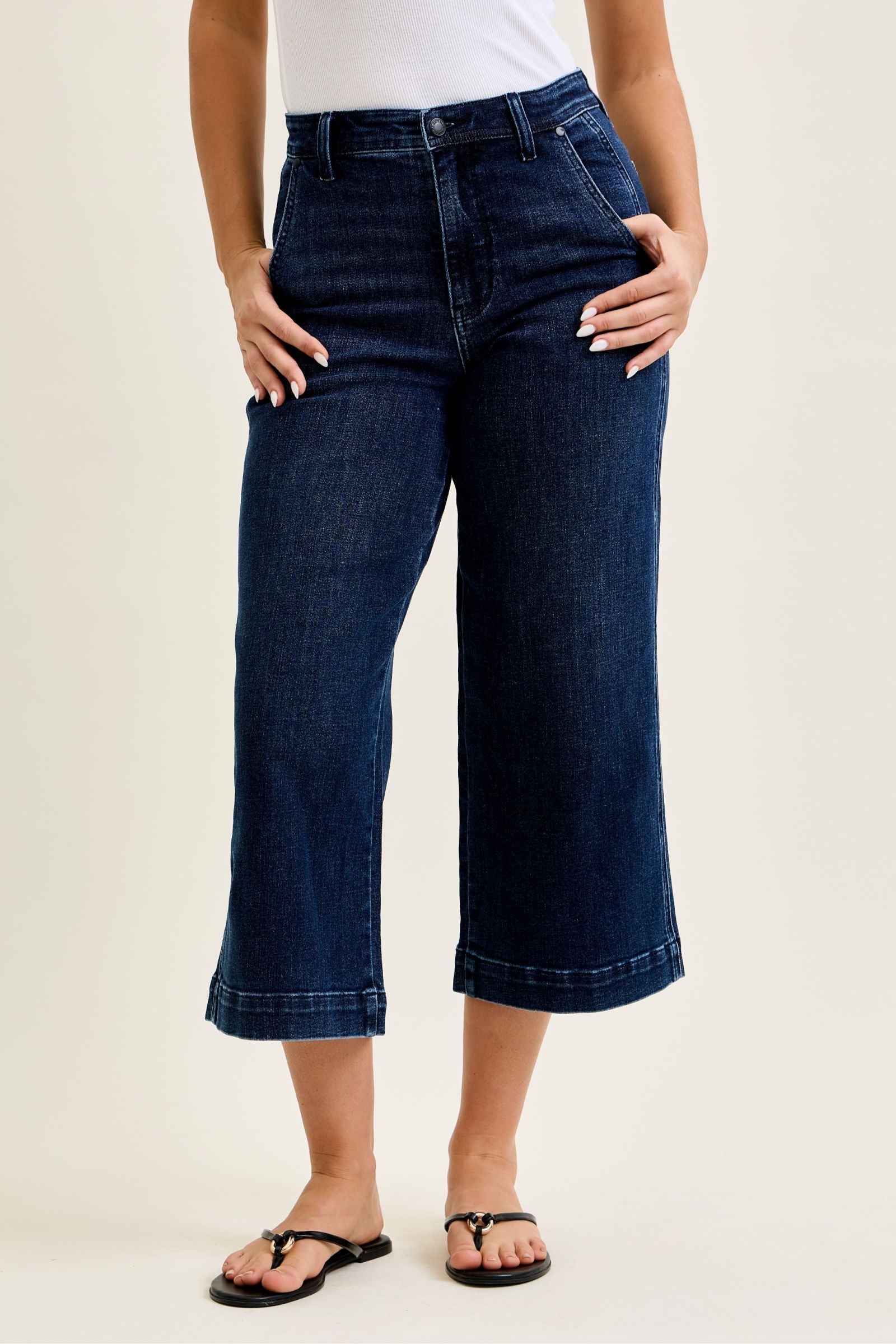 Judy Blue High Waist Ankle Wide Trouser