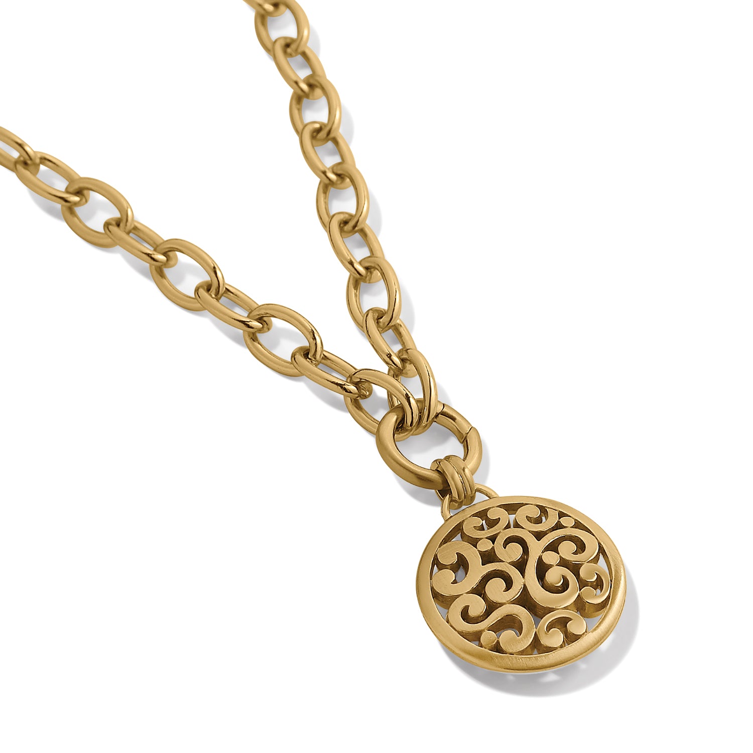 Contempo Medallion Charm Necklace/Gold