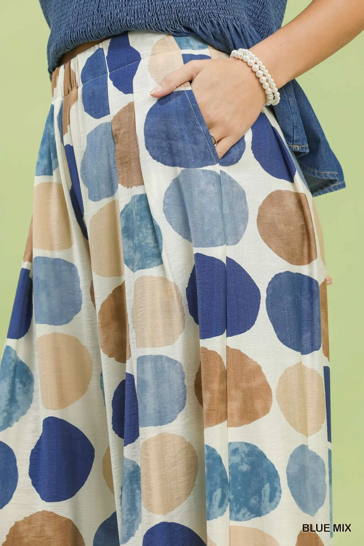 Painted Dot Wide Leg Pants đź’™