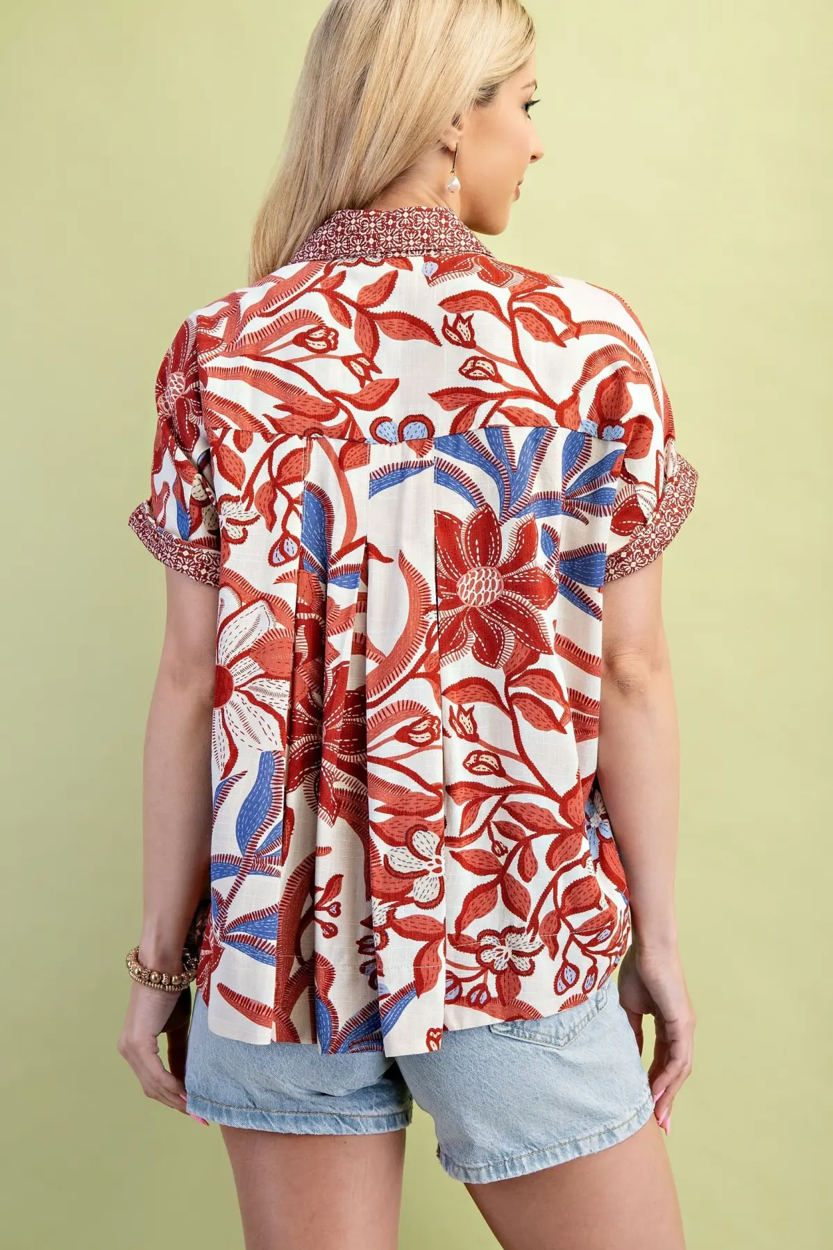 Americana Garden Button-Down Blouse