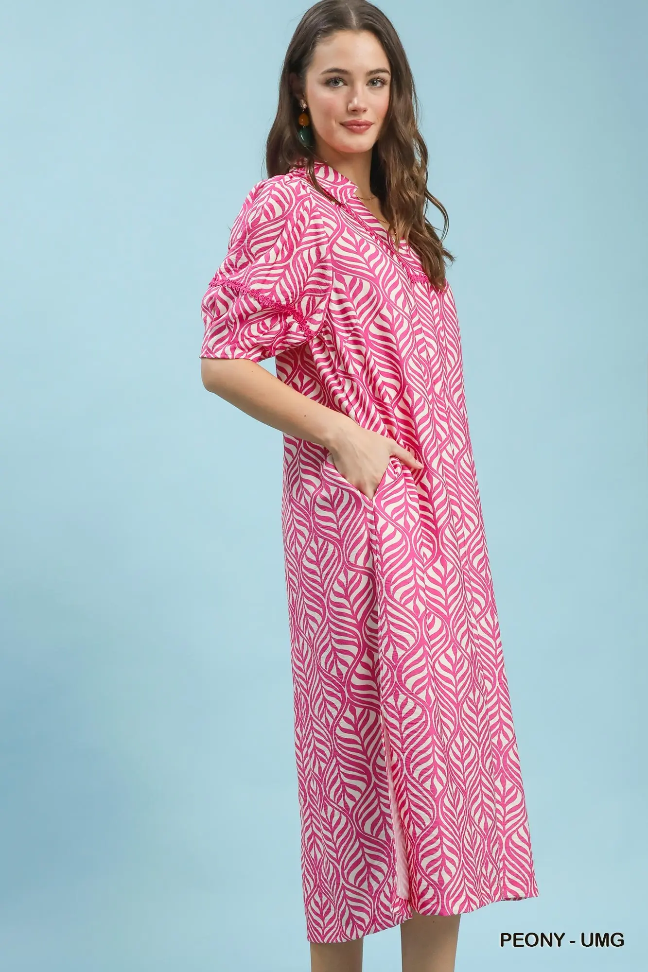 Pretty in Peony Puff Sleeve Dress