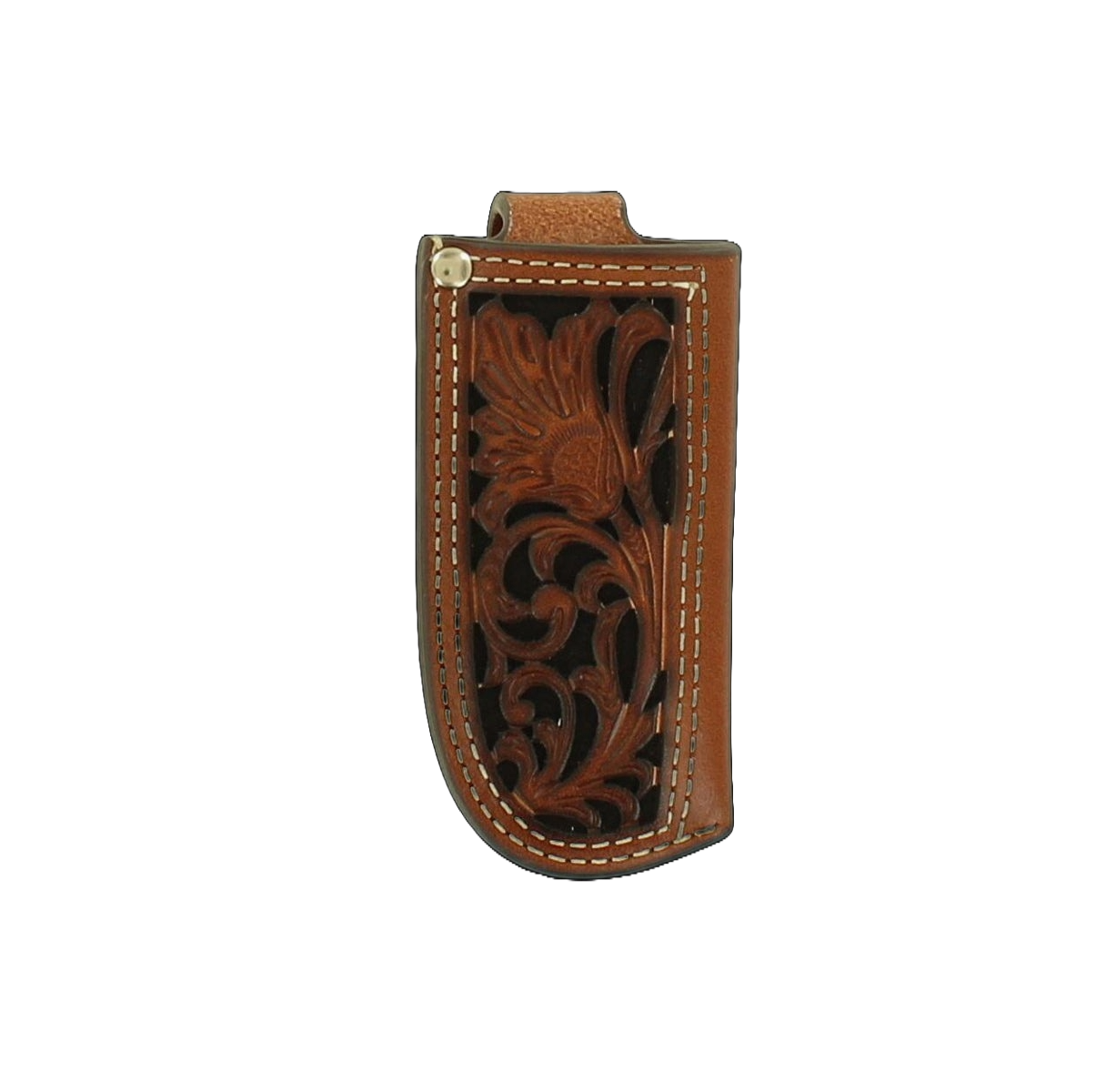 Nocona Tooled Brown Leather Knife Sheath
