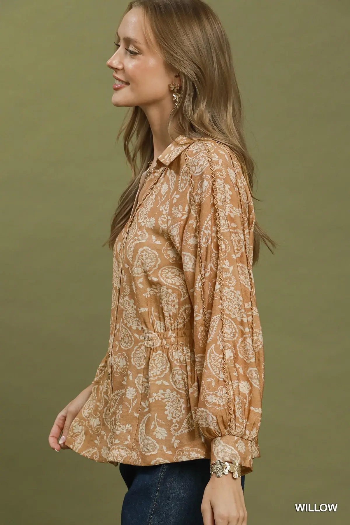 Willow Paisley Peplum Blouse
