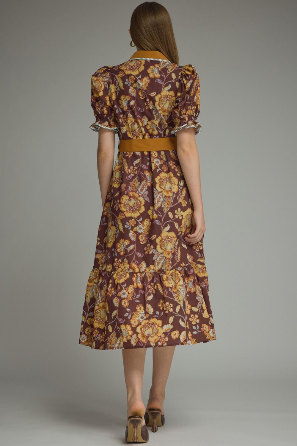 Autumn Bloom Belted Midi Dress 🍂🌼