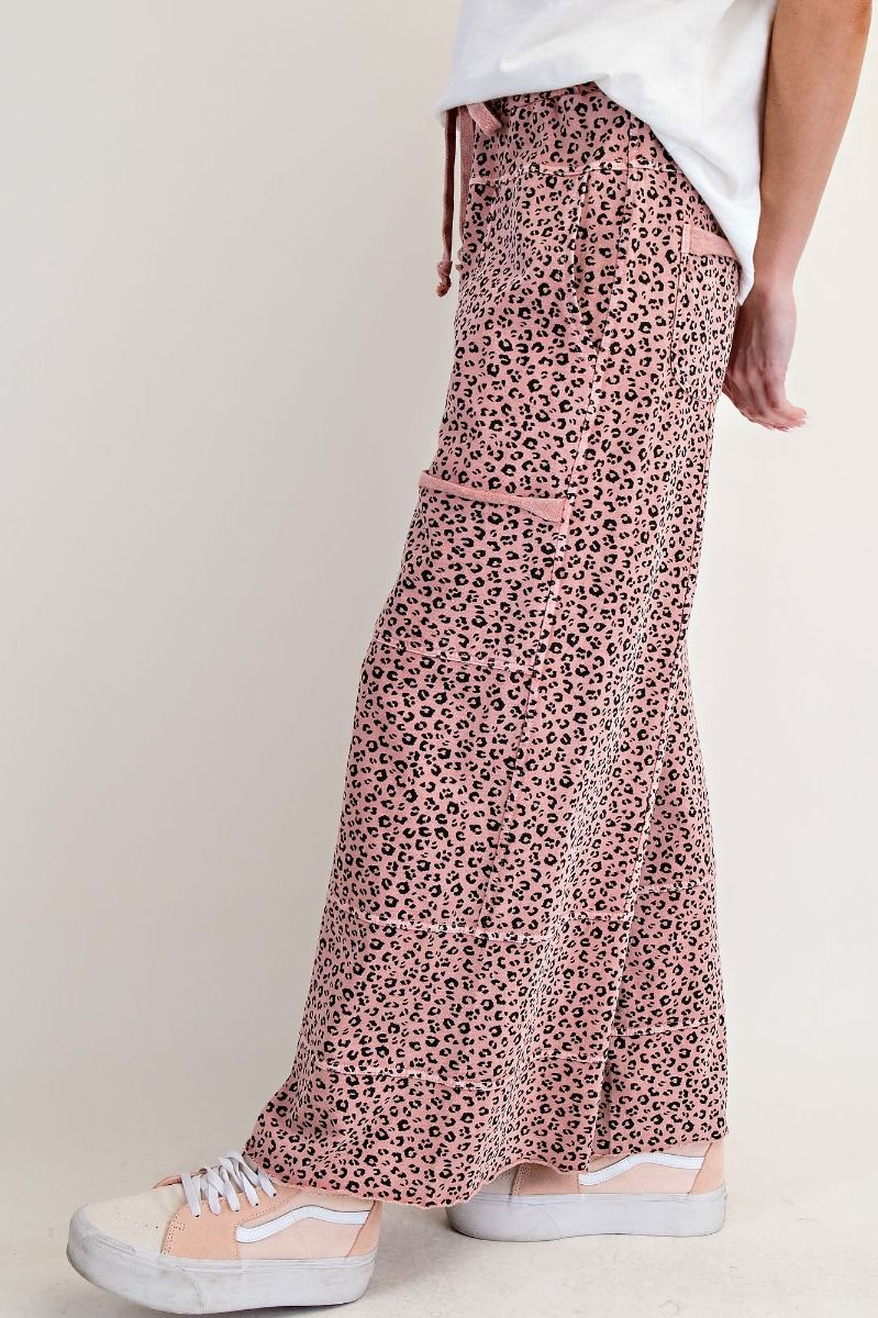 Antique Rose Leopard Print Lounge Pants