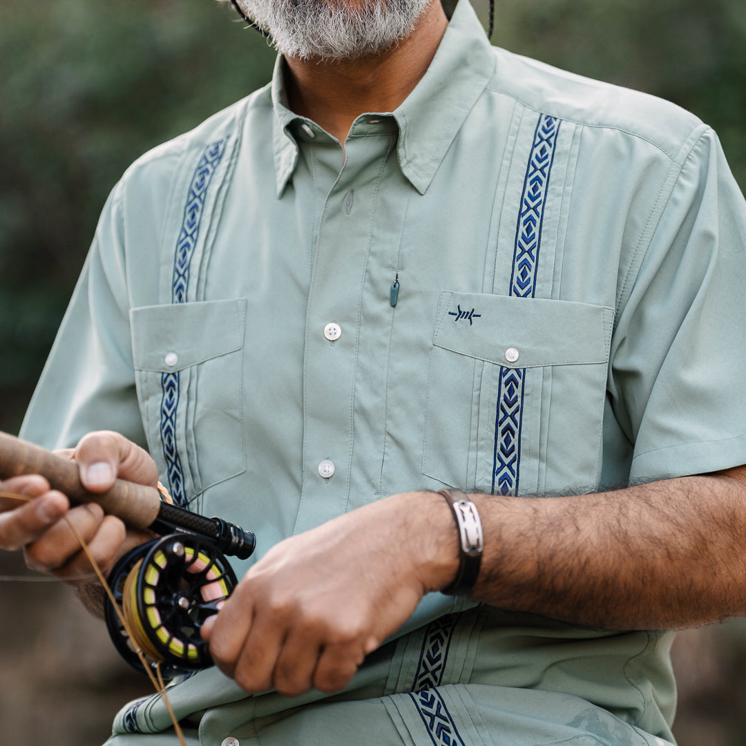 Guayabera Libre-Marea Green