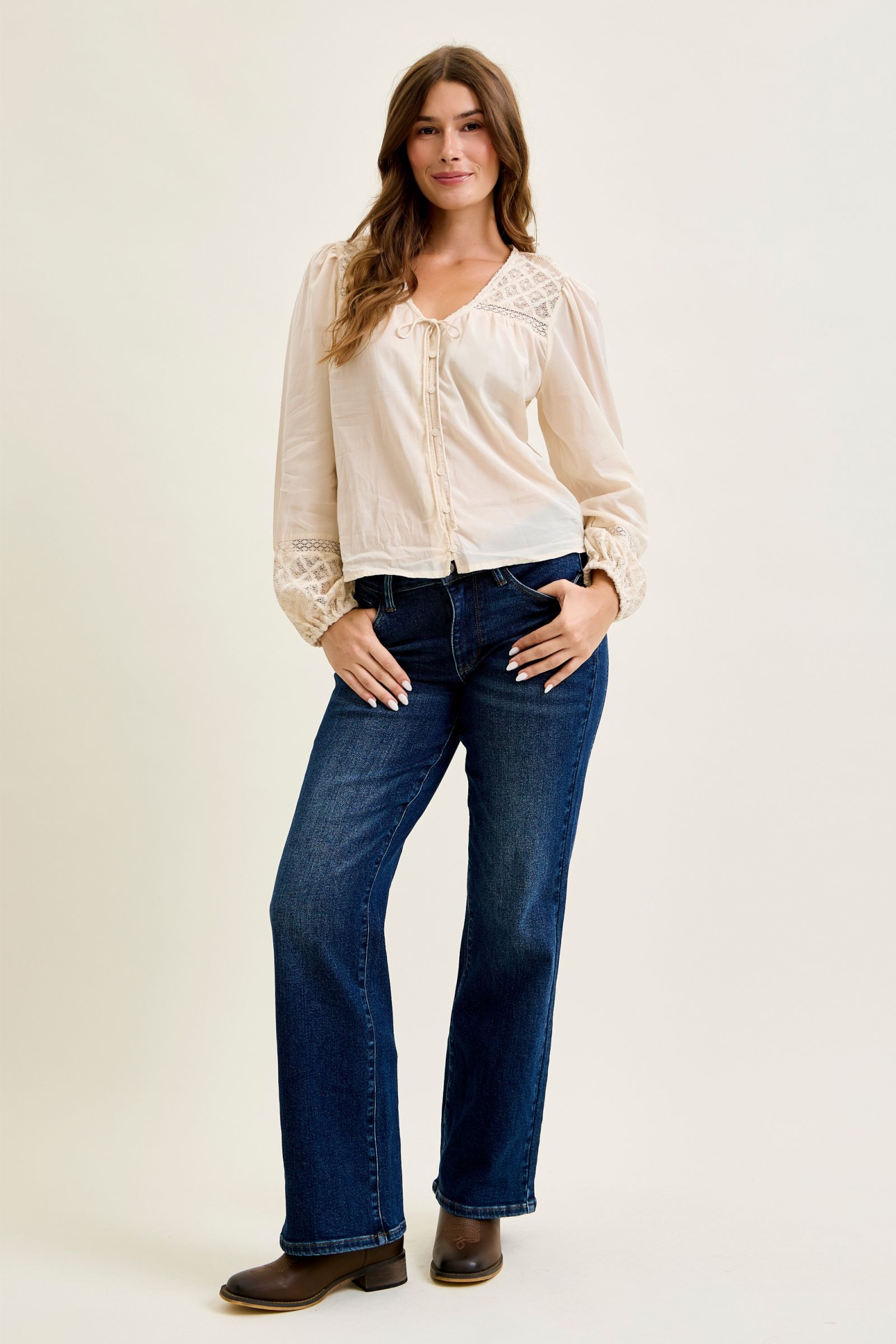 Judy Blue Mid Rise Alex Bootcut w/ Cowgirl Seam