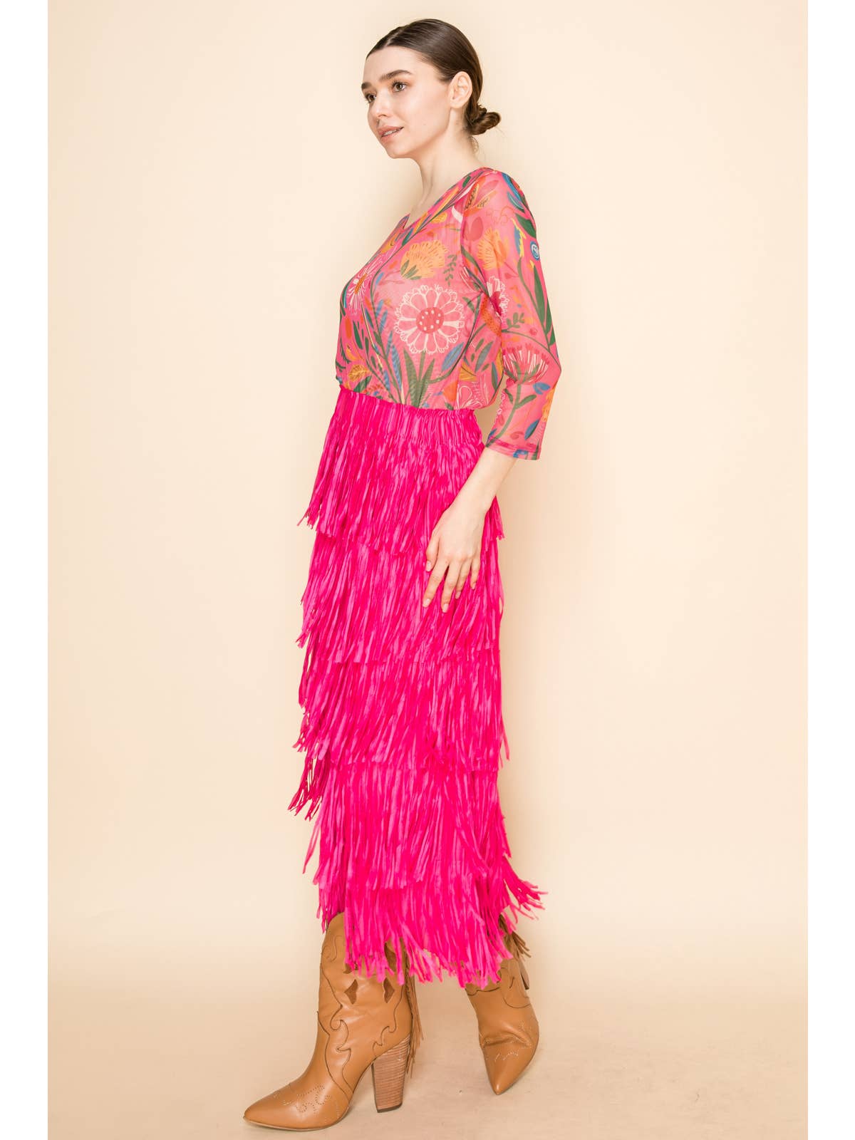 Barbie's Hot Pink All Over Fringe Skirt