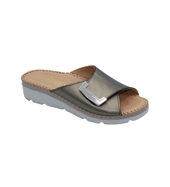 Eric Michael AGUA Metallic Pewter Sandal
