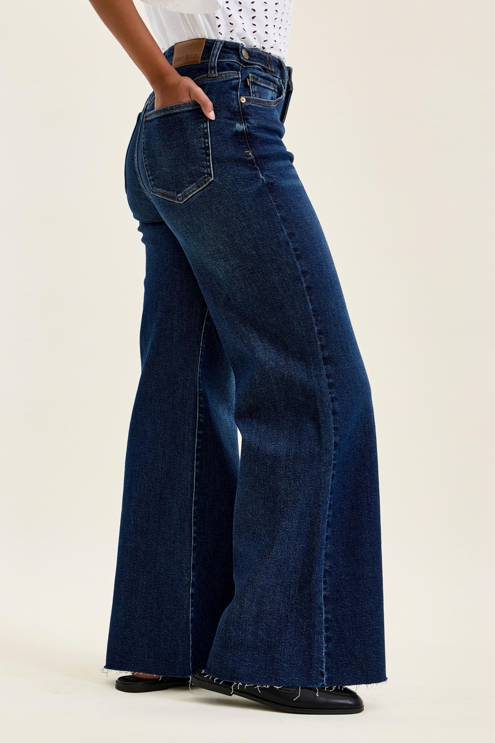 Judy Blue High Waist Retro Wide Leg w/ Adjustable Tabs/Regular 32" Length