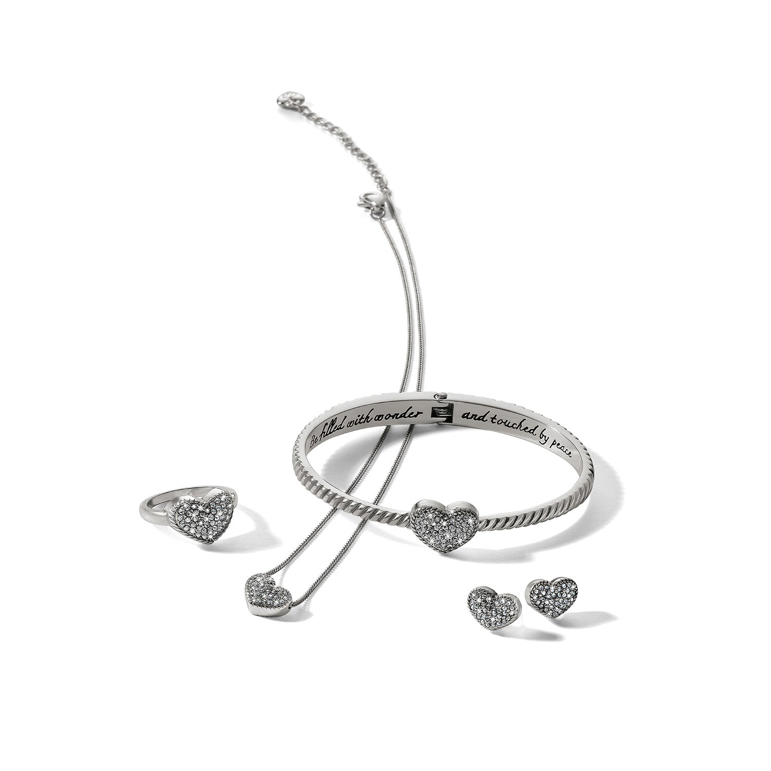 Illumina Celeste Heart Post Earrings/silver