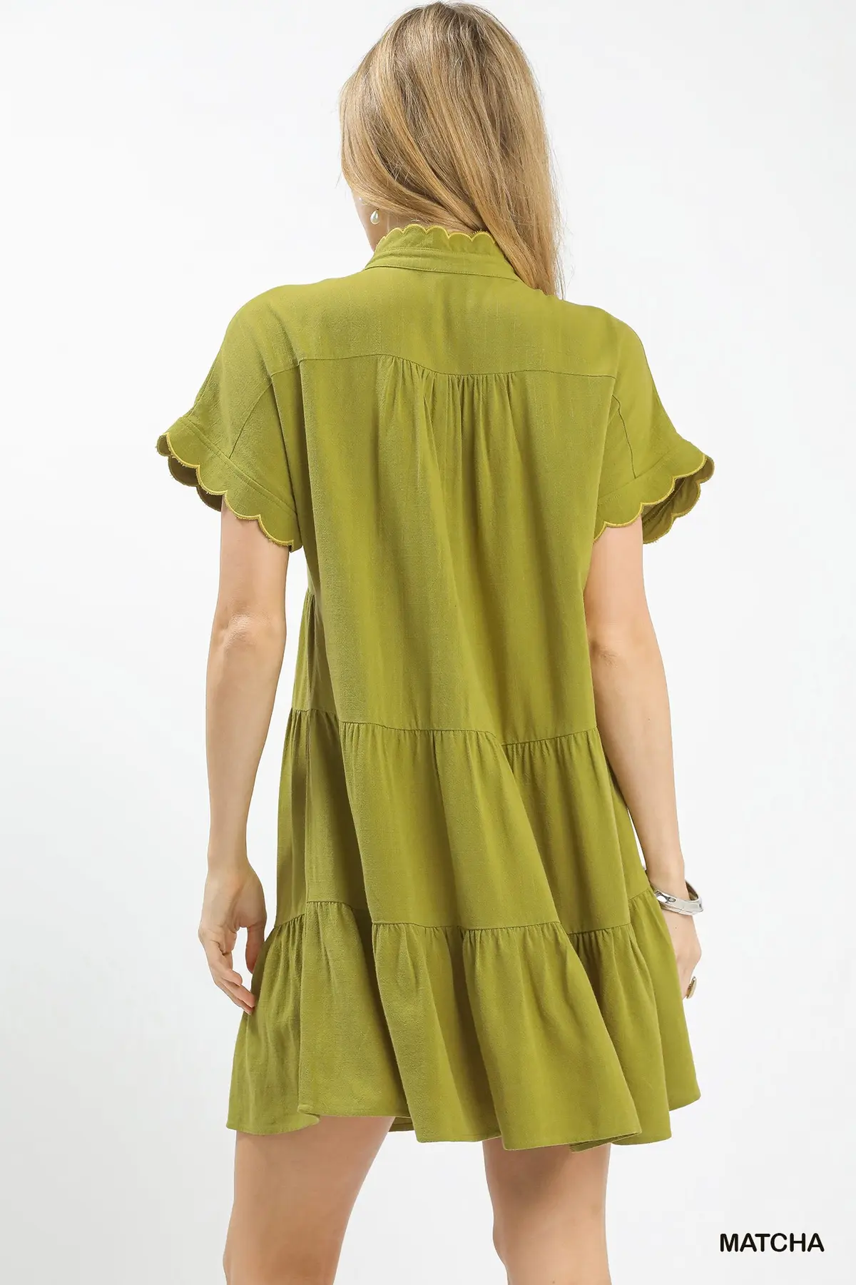 Matcha Meadow Linen Mini Dress