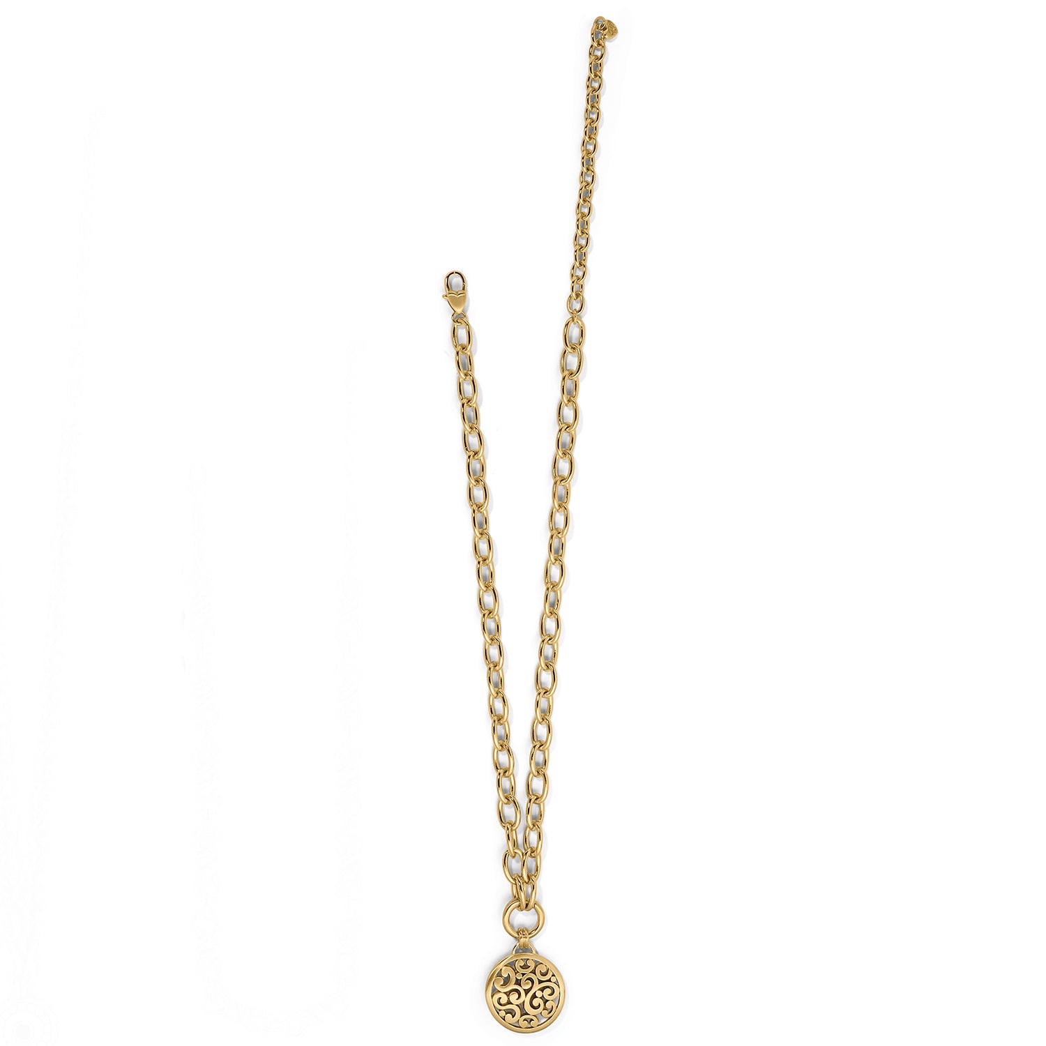 Contempo Medallion Charm Necklace/Gold
