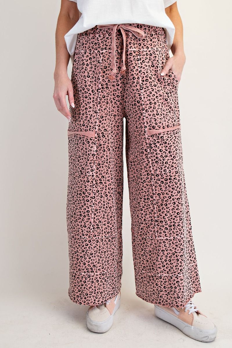 Antique Rose Leopard Print Lounge Pants