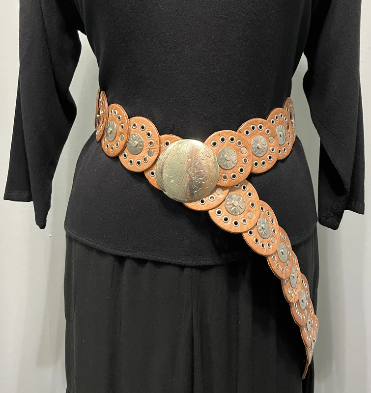 Tan Moroccan Leather w/ Small Medallion Belt