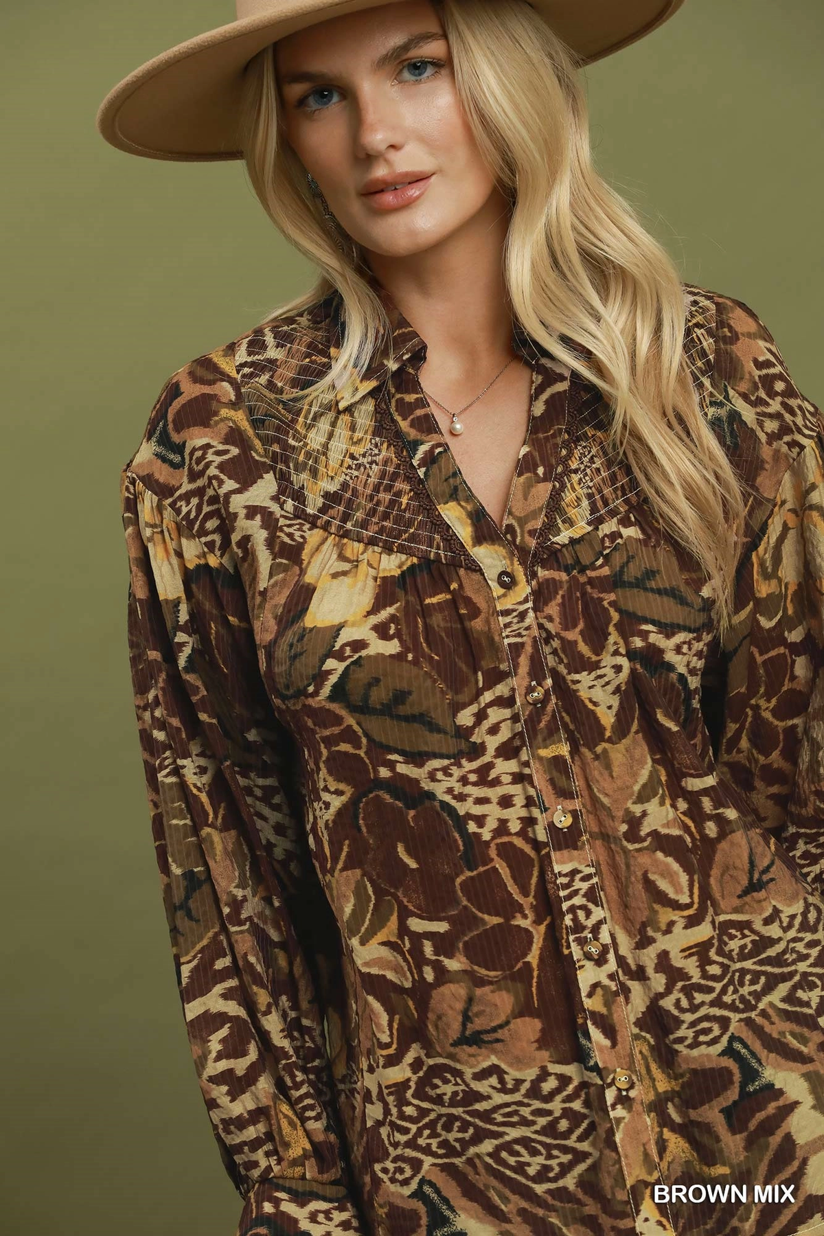 Autumn Tapestry Smocked Blouse 🍂