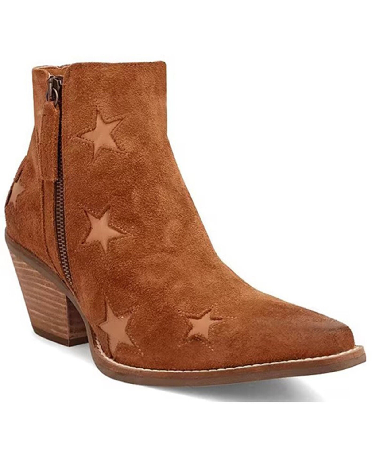 Dingo Women's Camel Little Star Suede Western Booties