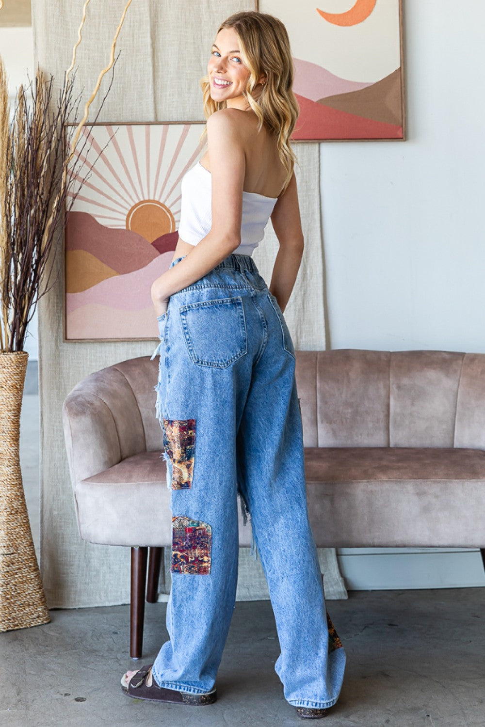 Fall Harvest Patchwork Relax Fit Jeans