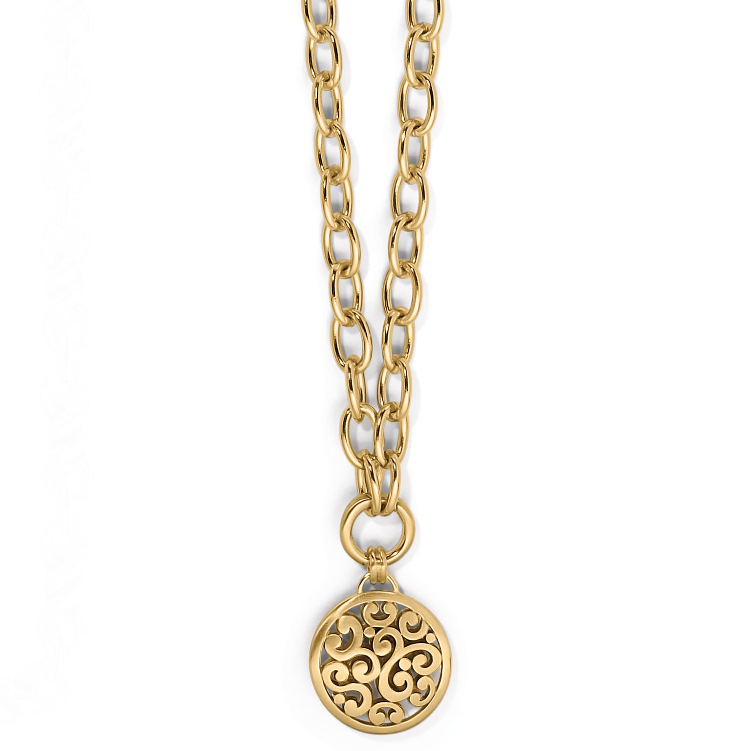 Contempo Medallion Charm Necklace/Gold
