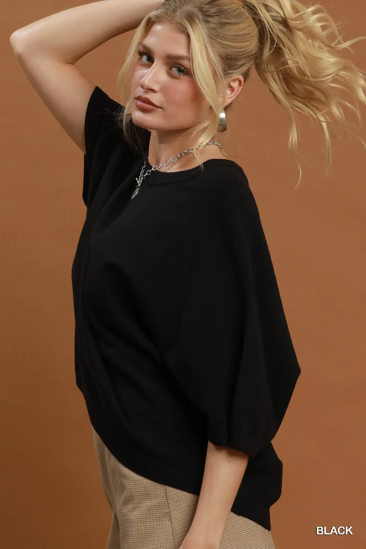 Black Relaxed Knit Sweater