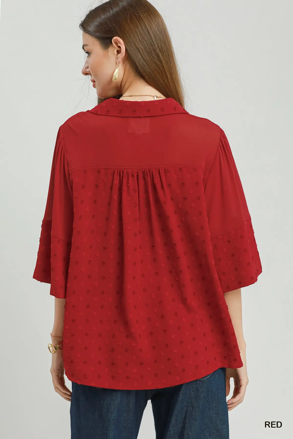 Scarlet Lace Yoke Blouse ❤️