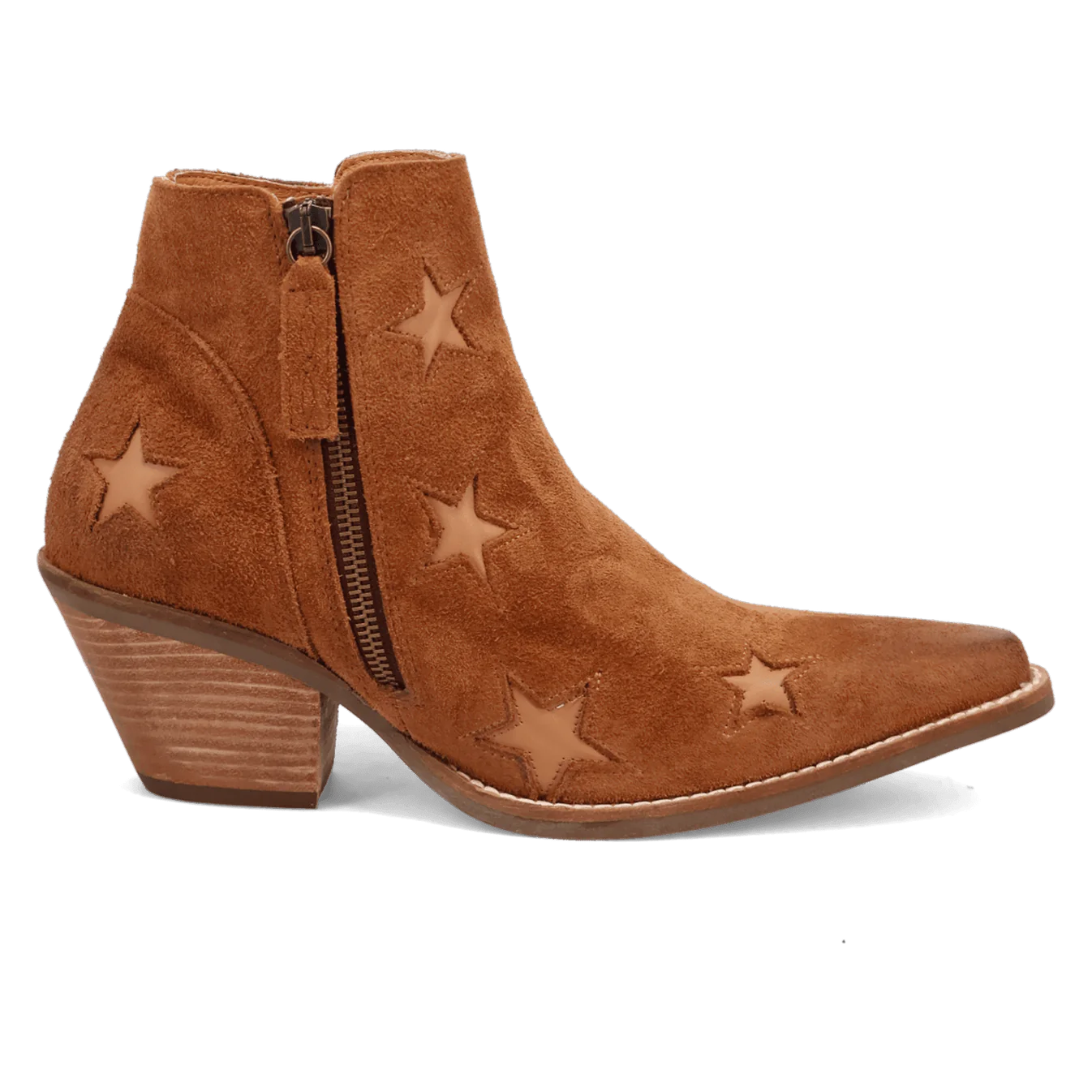 Dingo Women's Camel Little Star Suede Western Booties