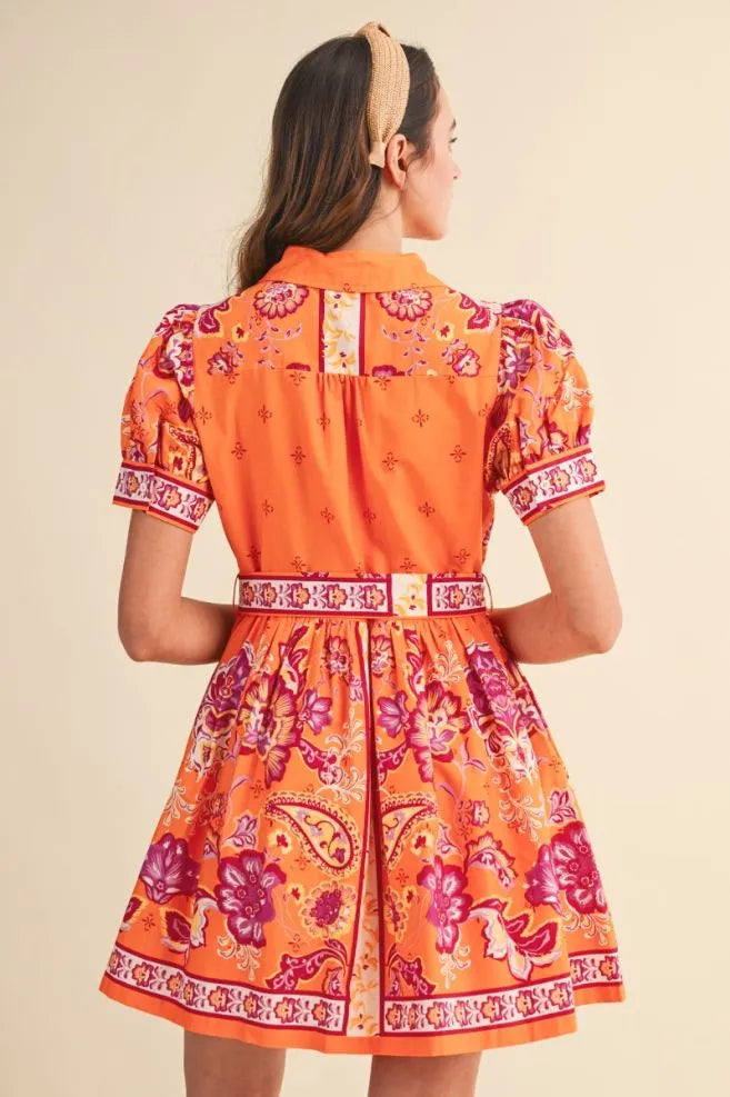 Tangerine Dream Paisley Mini Dress