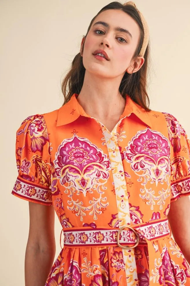 Tangerine Dream Paisley Mini Dress