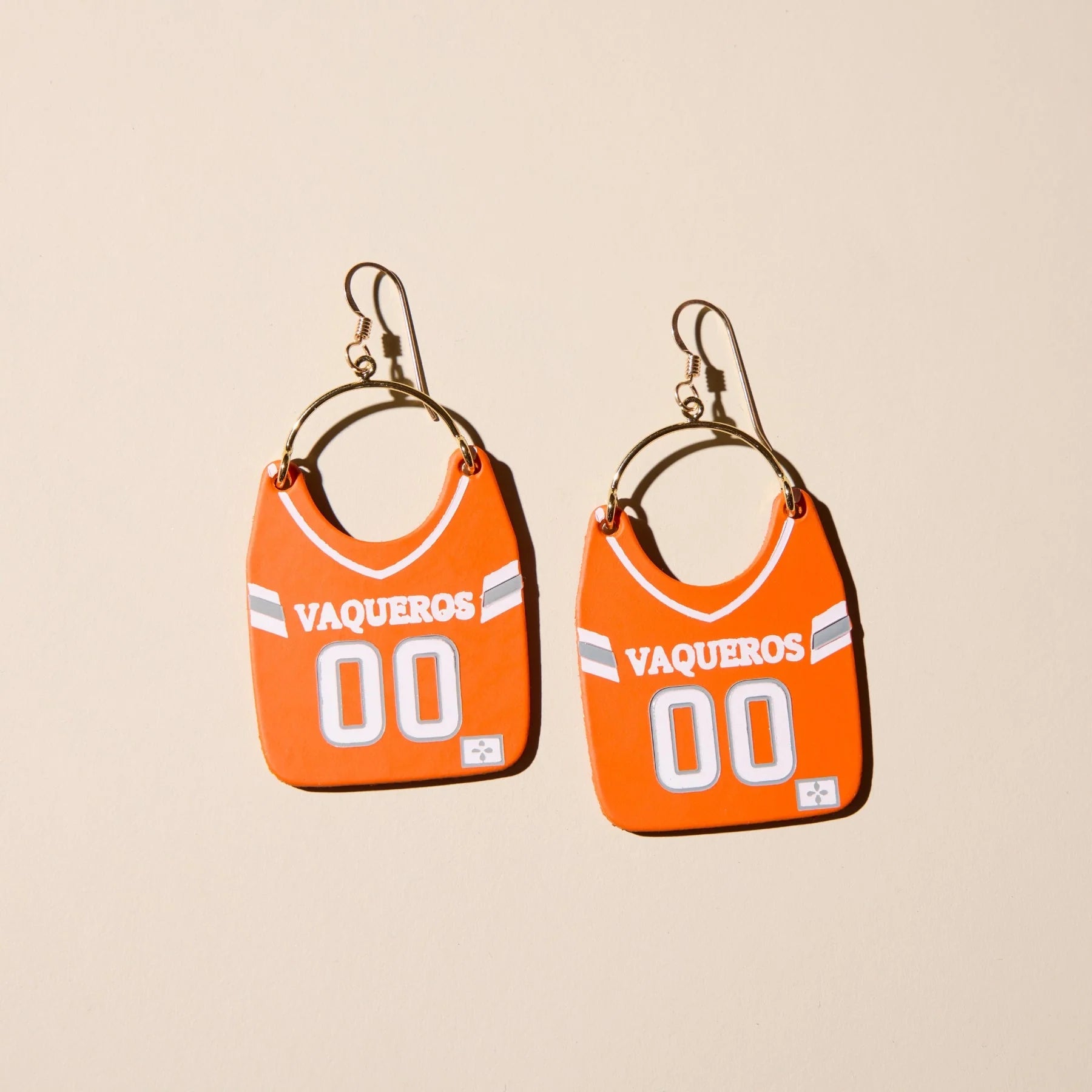 Orange UTRGV Vaquero Jersey Earrings