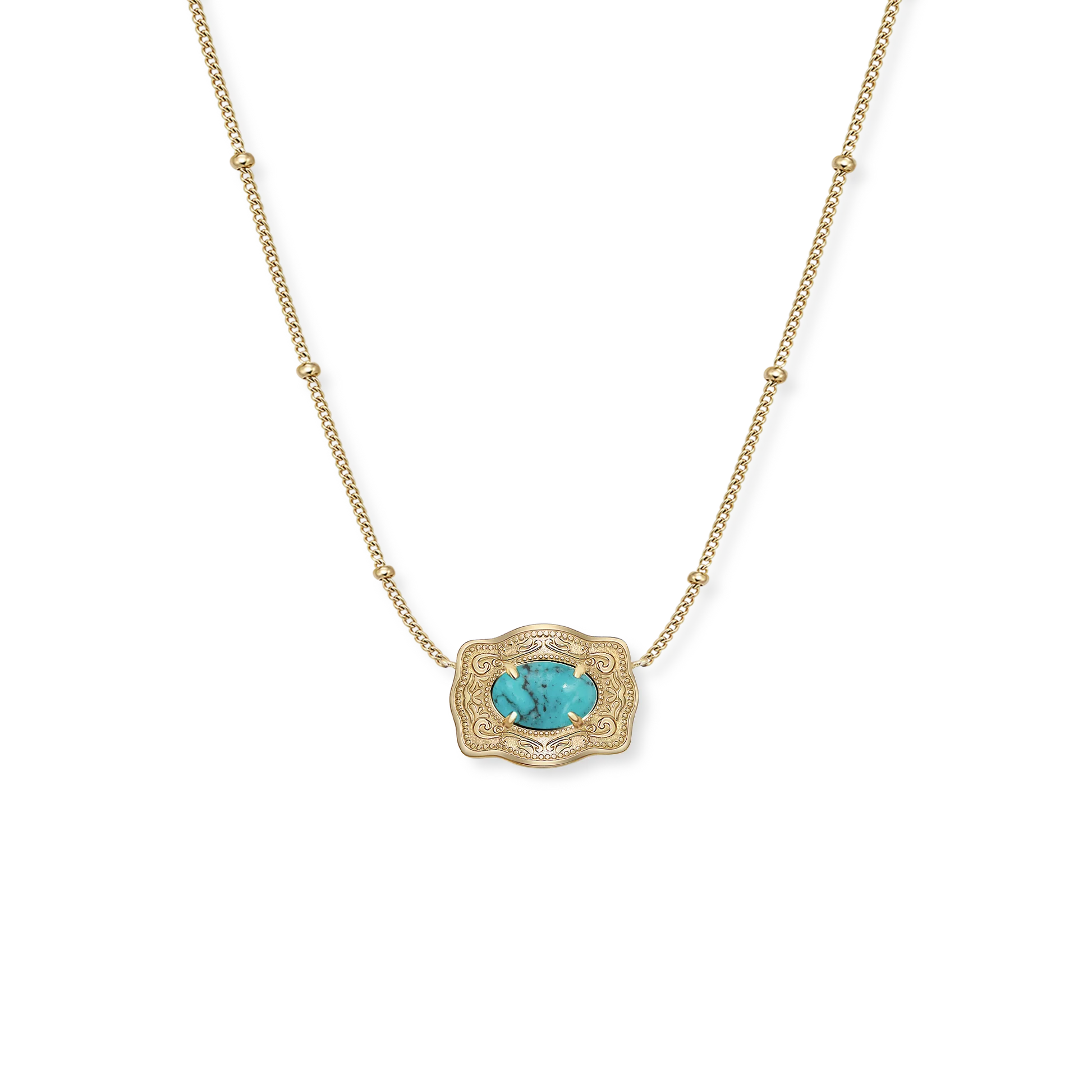 SpurWest Ultra Mini Belt Buckle Necklace (Oasis) - Gold