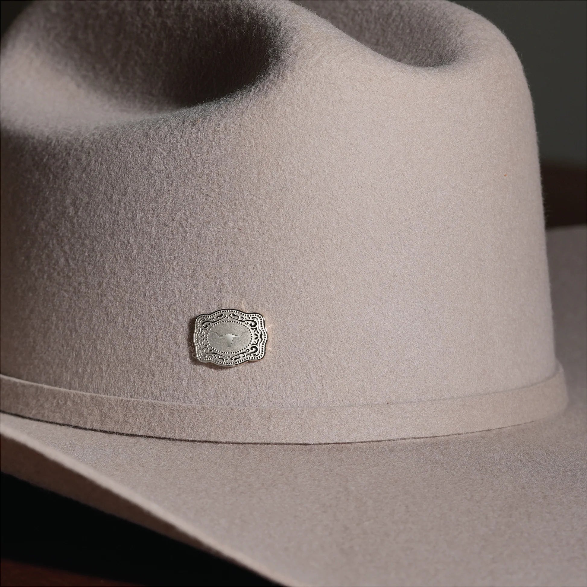 SpurWest Mini Belt Buckle Hatpin (Longhorn) - Silver