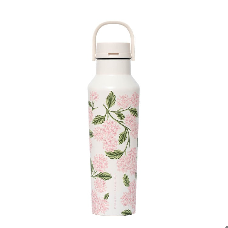 Corkcicle Rifle Paper Co. 20OZ Sports Canteen/ Pink Hydrangea