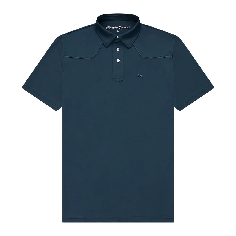 Lariat Western Polo- Indigo