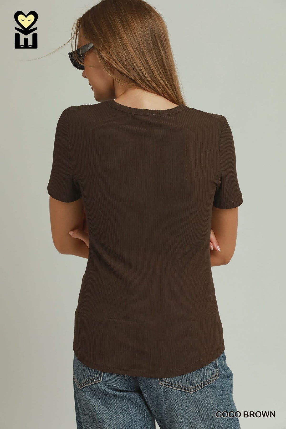 Cocoa Sculpt Ribbed Tee