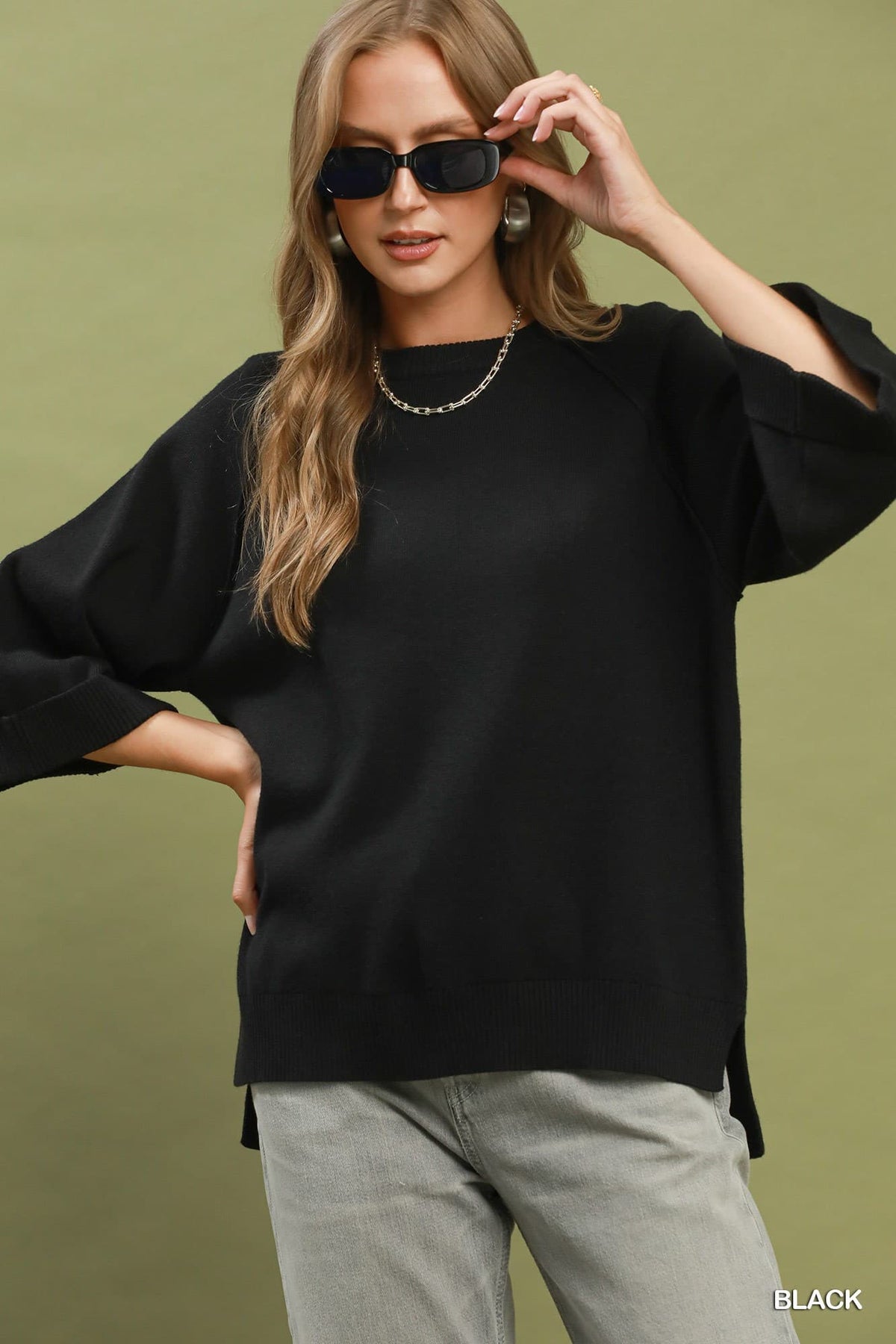 Black Everyday Ease Knit Sweater