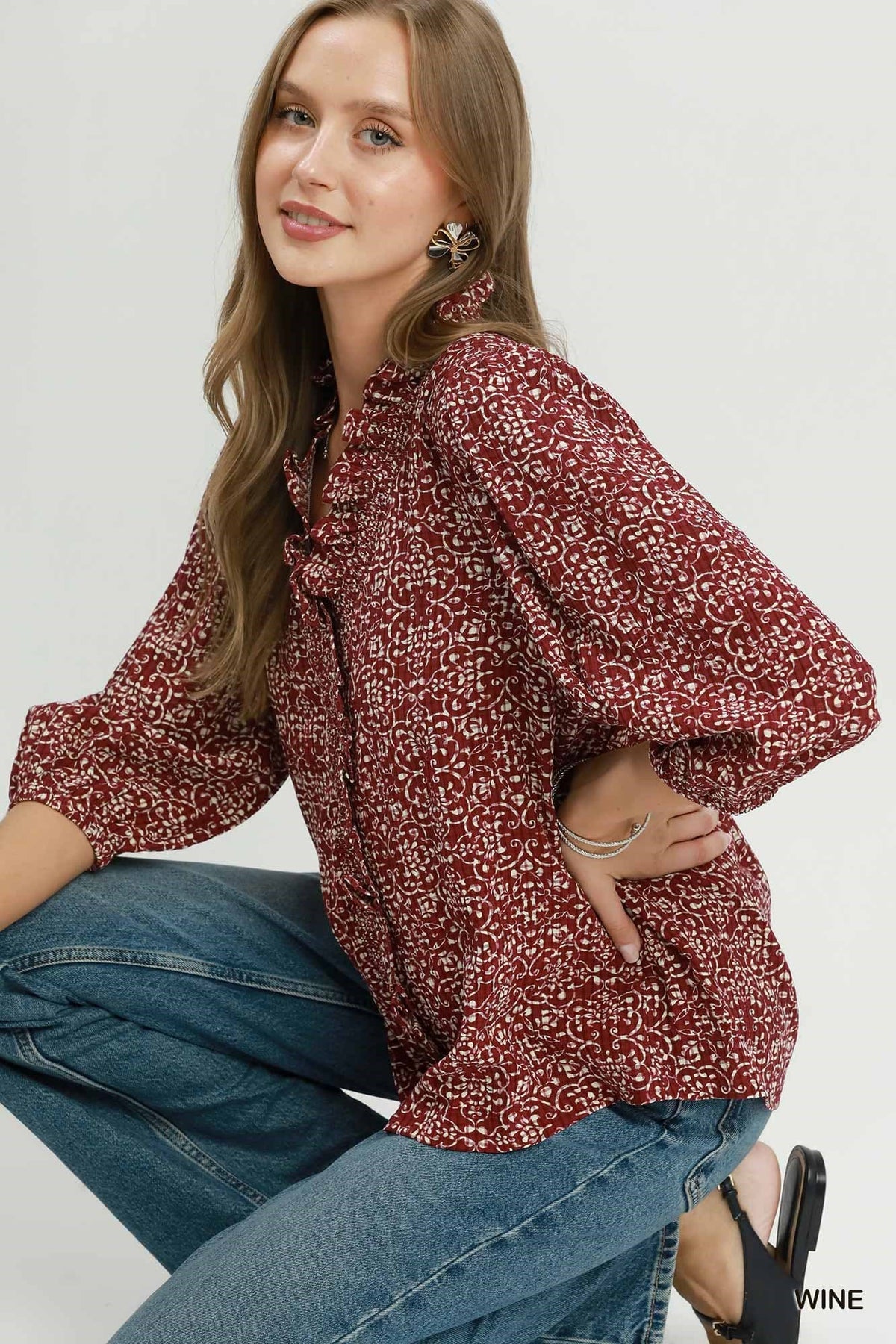 Aggie Game Day Ruffle Blouse 🍷🏈