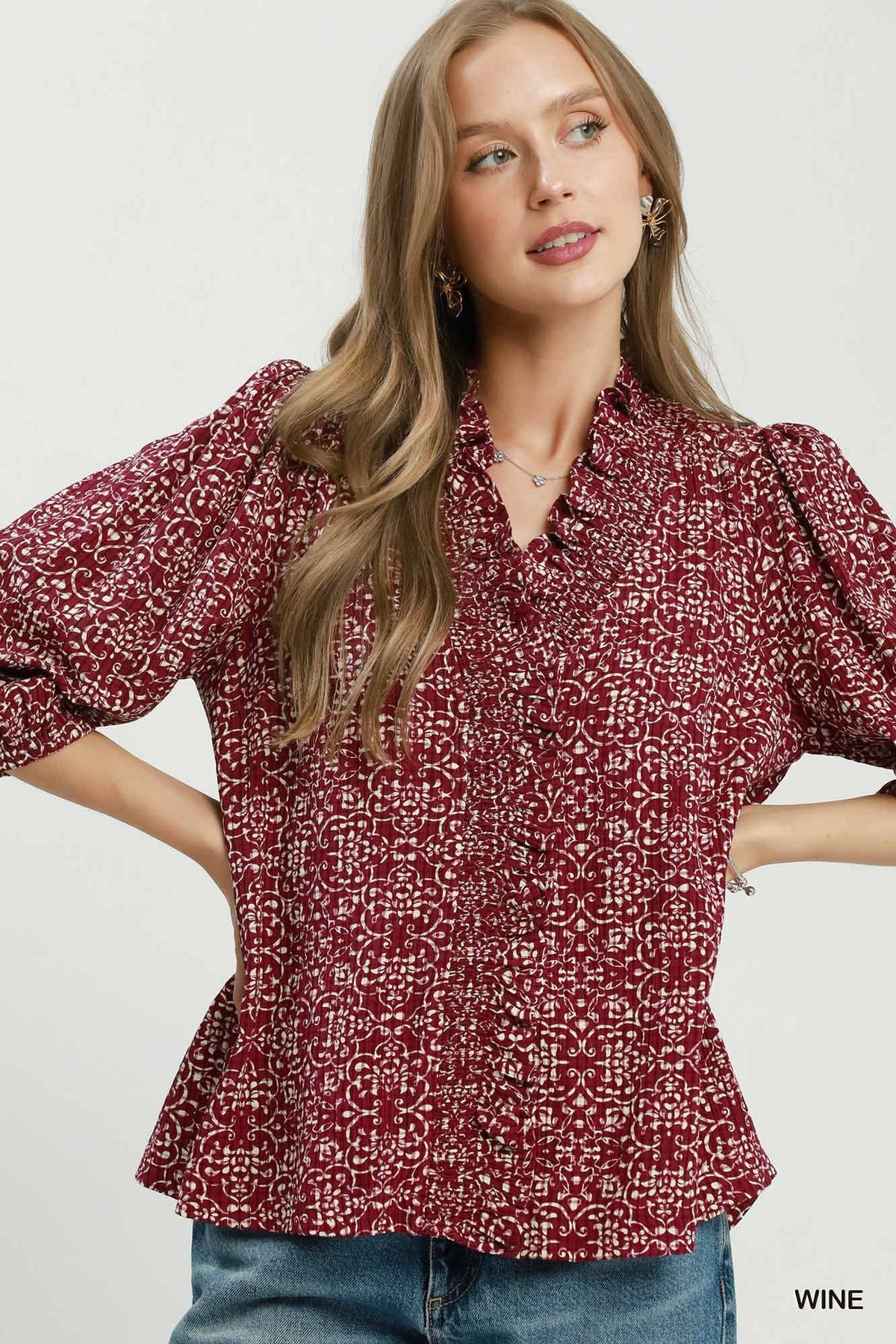 Aggie Game Day Ruffle Blouse 🍷🏈